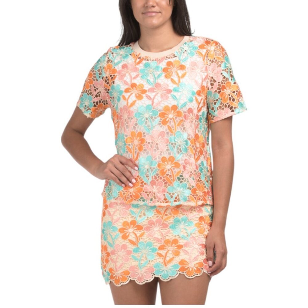 ENDLESS ROSE Rhinestone Lace Skirt - Picture 5 of 5